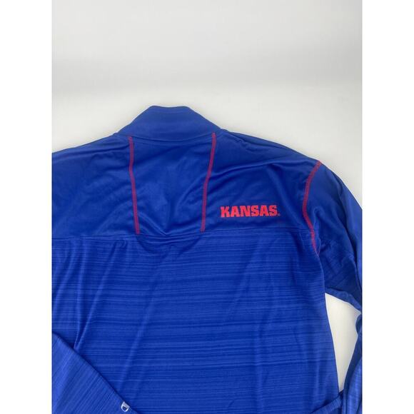 Kansas University Jayhawks Shirt Mens Large Blue Sportswear ¼ Zip Pullover Light - Picture 10 of 10